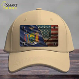 New York/American Flag Novelty License Plate Hat Cotton / Khaki