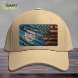 South Dakota/American Flag Novelty License Plate Hat Cotton / Khaki