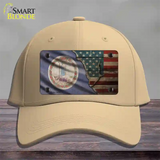 Virginia/American Flag Novelty License Plate Hat Cotton / Khaki