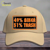 49% Biker 51% Trash Novelty License Plate Hat Cotton / Khaki