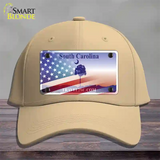 South Carolina Travel Plate American Flag Novelty License Plate Hat Cotton / Khaki