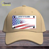 District of Columbia with American Flag Novelty License Plate Hat Cotton / Khaki