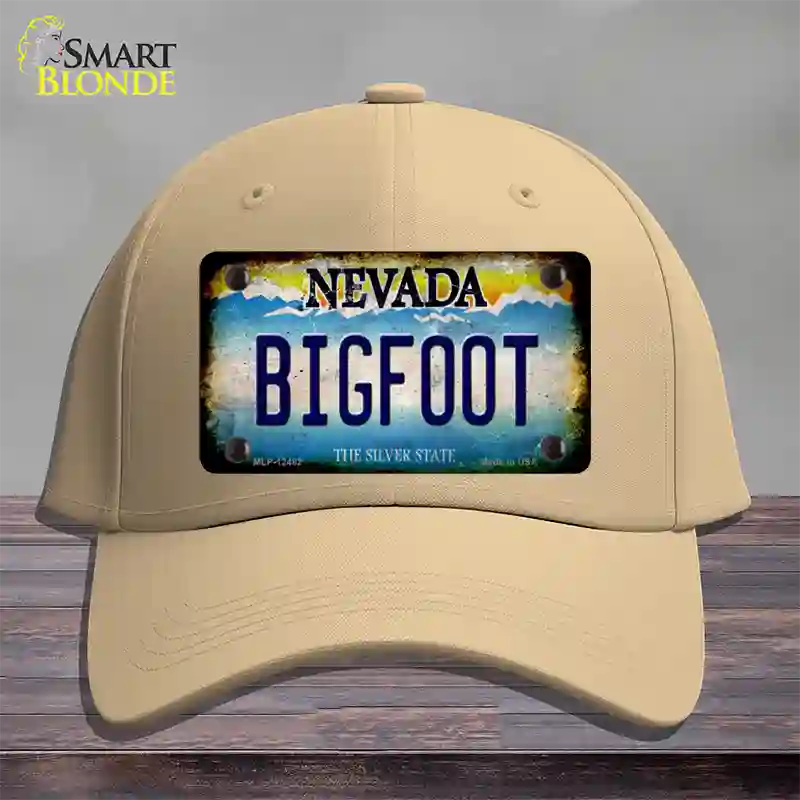 Bigfoot Nevada Novelty License Plate Hat Cotton / Khaki