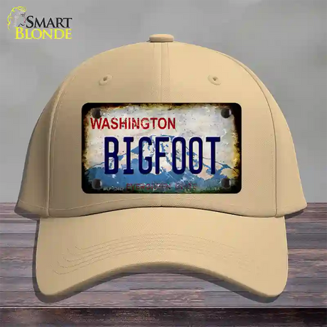 Bigfoot Washington Rusty Novelty License Plate Hat Cotton / Khaki