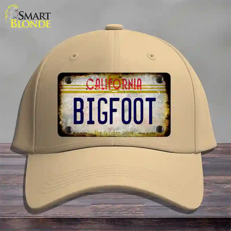 Bigfoot California Novelty License Plate Hat Cotton / Khaki