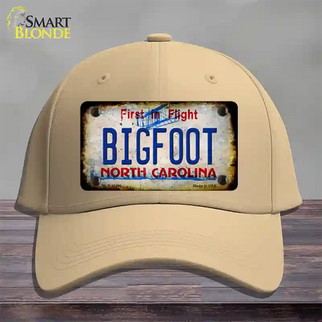 Bigfoot North Carolina Novelty License Plate Hat Tag Cotton / Khaki