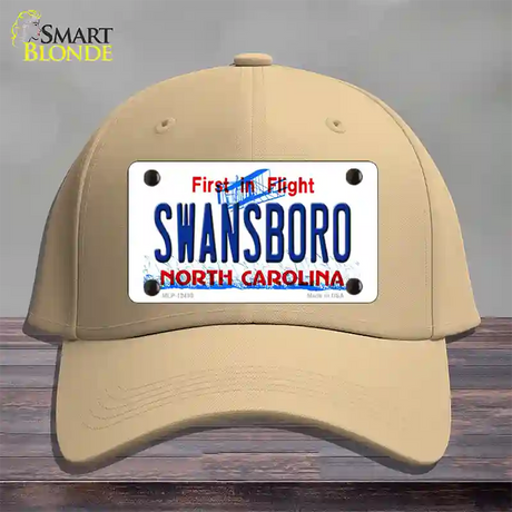 Swansboro North Carolina Novelty License Plate Hat Cotton / Khaki