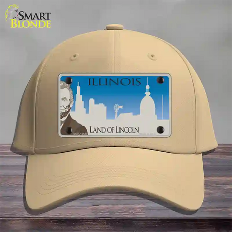 Illinois Blank Novelty License Plate Hat Cotton / Khaki