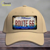 Route 66 Illinois Rusty Novelty License Plate Hat Cotton / Khaki