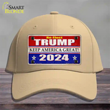 Re-Elect Trump 2024 Novelty License Plate Hat Cotton / Khaki