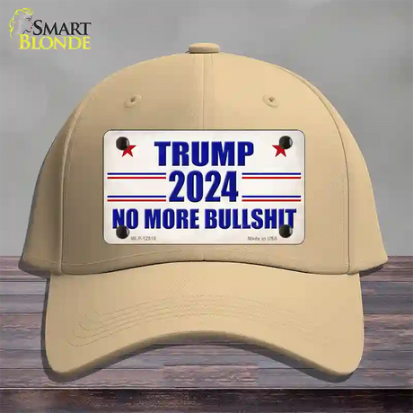 Trump 2024 No More Bullshit Novelty License Plate Hat Cotton / Khaki