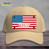 Trump American Flag Novelty License Plate Hat Cotton / Khaki