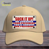 Suck It Up We Survived Novelty License Plate Hat Cotton / Khaki