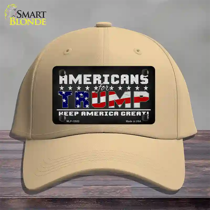 Americans For Trump Novelty License Plate Hat Cotton / Khaki