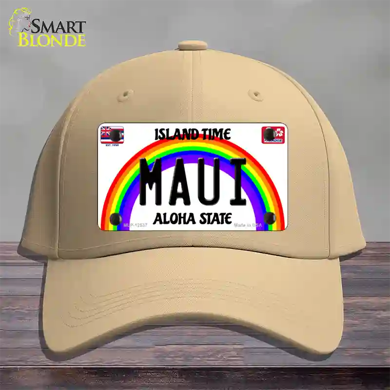 Maui Hawaii Novelty License Plate Hat Cotton / Khaki