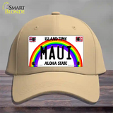 Maui Hawaii Novelty License Plate Hat Cotton / Khaki