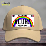 Aloha Hawaii Novelty License Plate Hat Cotton / Khaki