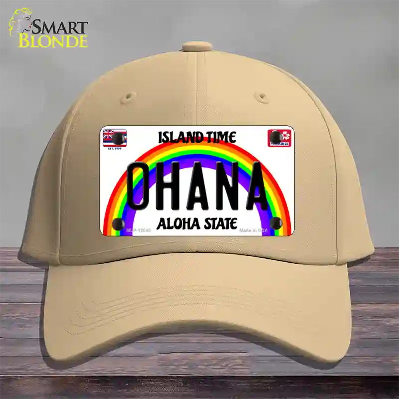 Ohana Hawaii Novelty License Plate Hat Cotton / Khaki