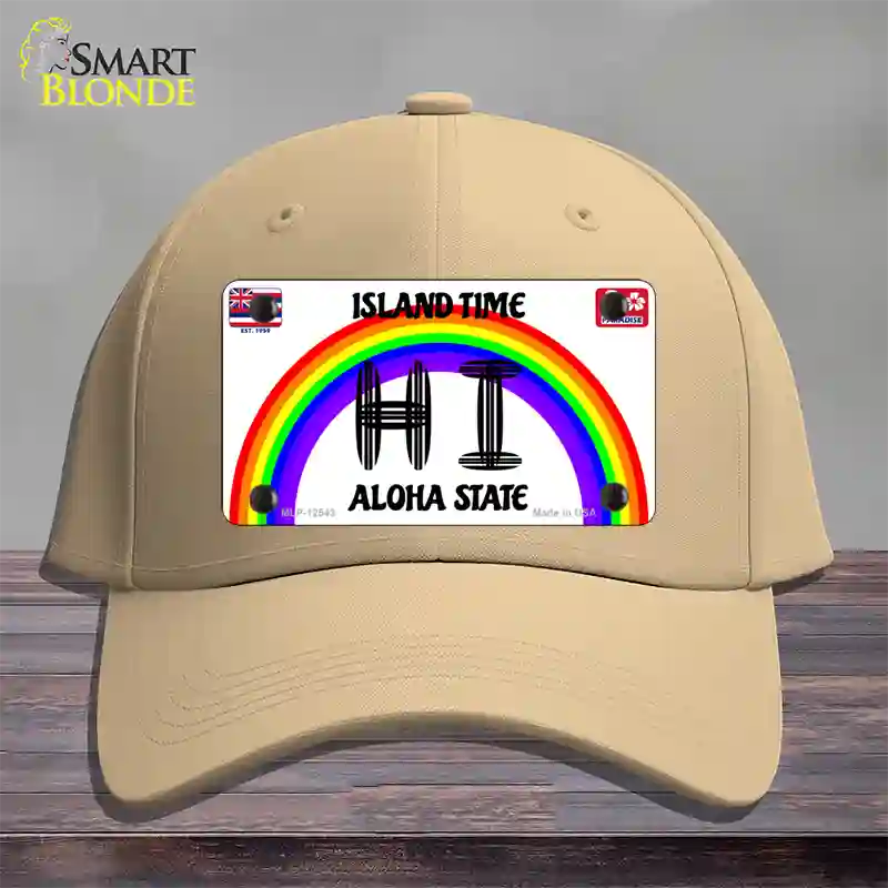 Hawaii Surfboard Novelty License Plate Hat Cotton / Khaki