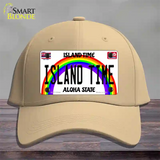 Island Time Hawaii Novelty License Plate Hat Cotton / Khaki