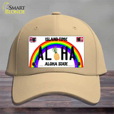 Aloha Pineapple Hawaii Novelty License Plate Hat Cotton / Khaki