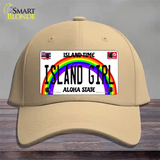 Island Girl Hawaii Novelty License Plate Hat Cotton / Khaki