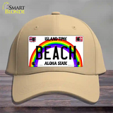 Beach Hawaii Novelty License Plate Hat Cotton / Khaki