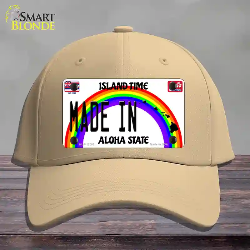 Made In Hawaii Silhouette Novelty License Plate Hat Cotton / Khaki