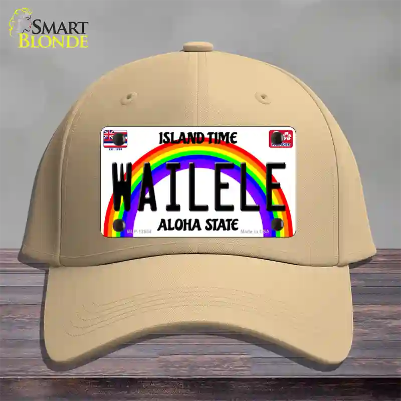 Wailele Hawaii Novelty License Plate Hat Cotton / Khaki