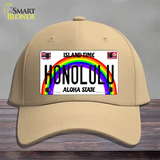 Honolulu Hawaii Novelty License Plate Hat Cotton / Khaki