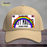 Just Mauid Hawaii Novelty License Plate Hat Cotton / Khaki