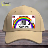 Coconuts Hawaii Novelty License Plate Hat Cotton / Khaki