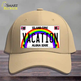 Vacation Hawaii Novelty License Plate Hat Cotton / Khaki