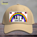 Naia Hawaii Novelty License Plate Hat Cotton / Khaki