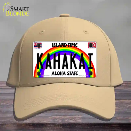 Kahakai Hawaii Novelty License Plate Hat Cotton / Khaki