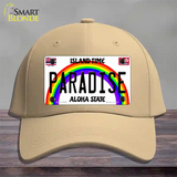 Paradise Hawaii Novelty License Plate Hat Cotton / Khaki