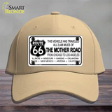 Route 66 The Mother Road Novelty License Plate Hat Cotton / Khaki