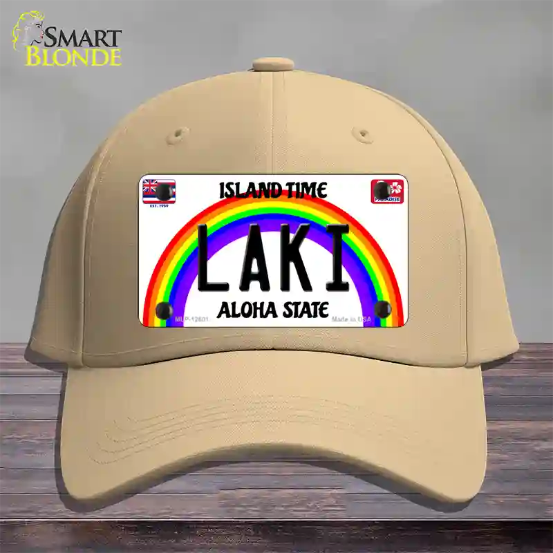 Laki Hawaii Novelty License Plate Hat Cotton / Khaki