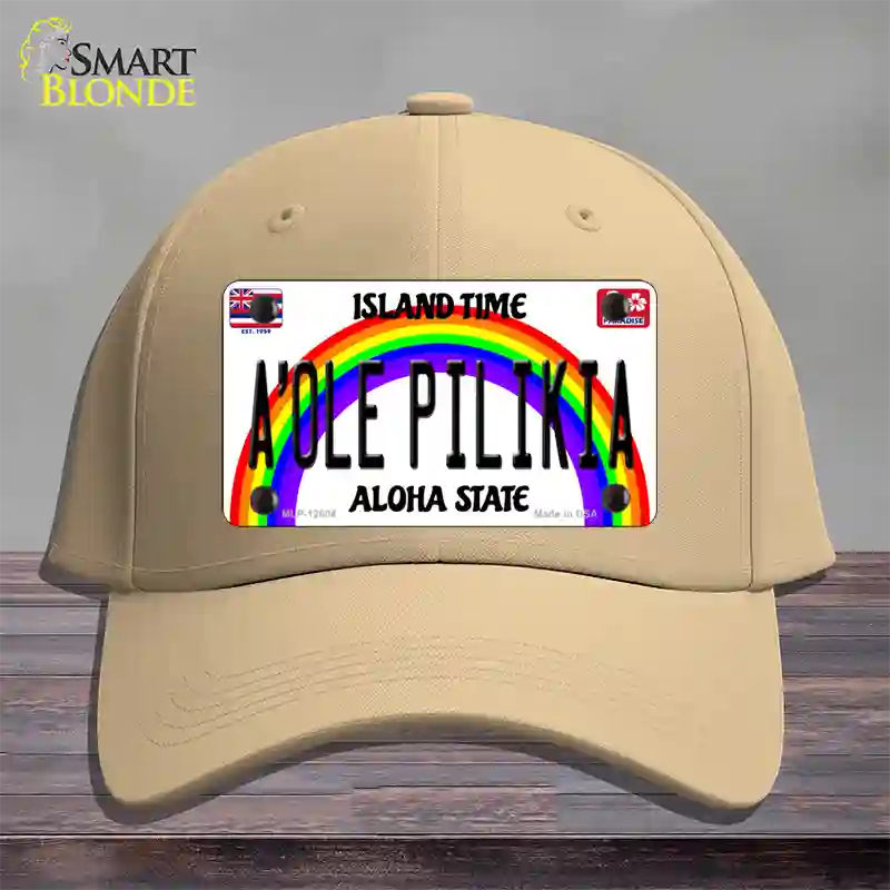 A Ole Pilikia Hawaii Novelty License Plate Hat Cotton / Khaki