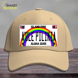 A Ole Pilikia Hawaii Novelty License Plate Hat Cotton / Khaki