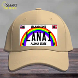 Lanai Hawaii Novelty License Plate Hat Cotton / Khaki