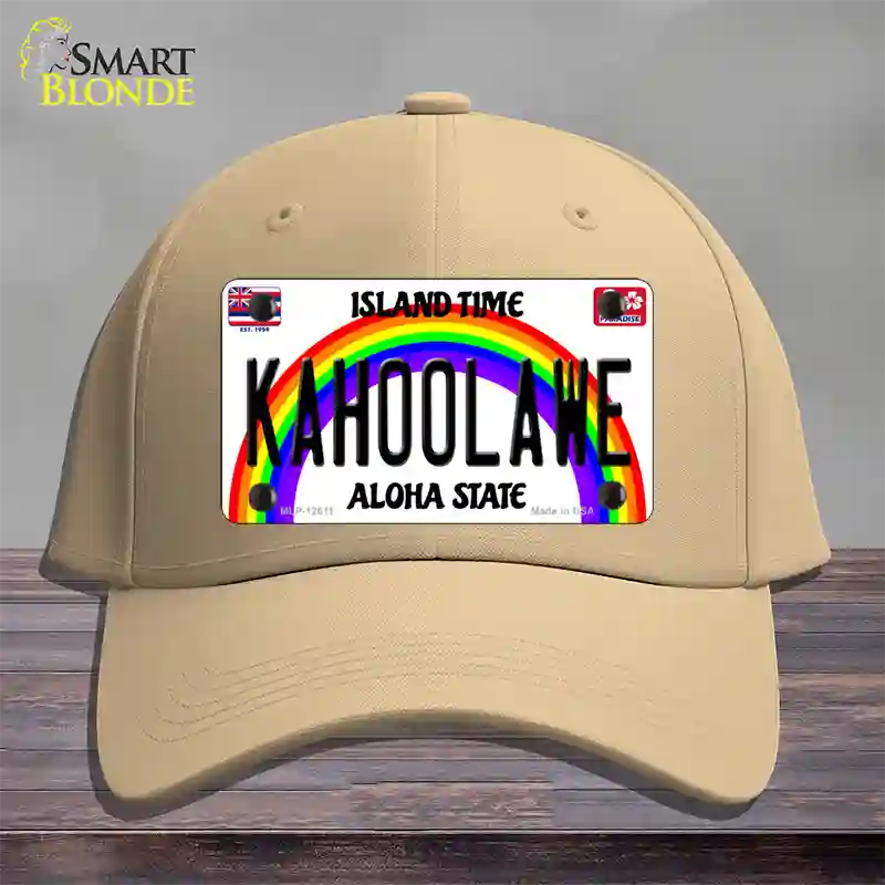 Kahoolawe Hawaii Novelty License Plate Hat Cotton / Khaki