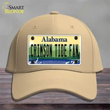 Crimson Tide Fan Novelty License Plate Hat Cotton / Khaki