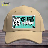 Route 66 Retro Cruisin Novelty License Plate Hat Cotton / Khaki