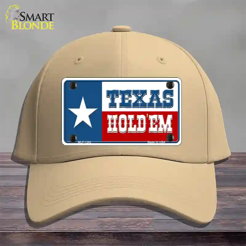 Texas Hold Em Novelty License Plate Hat Cotton / Khaki