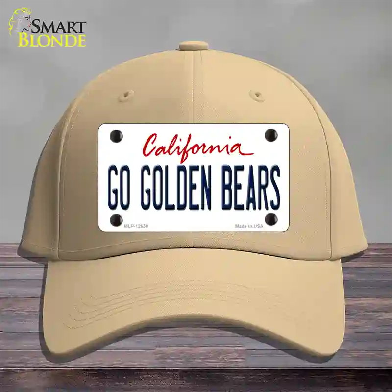 Go Golden Bears Novelty License Plate Hat Cotton / Khaki