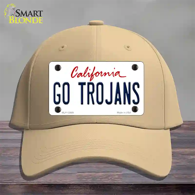 Go Trojans Novelty License Plate Hat Cotton / Khaki