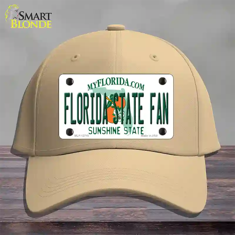 Florida State Fan Novelty License Plate Hat Cotton / Khaki