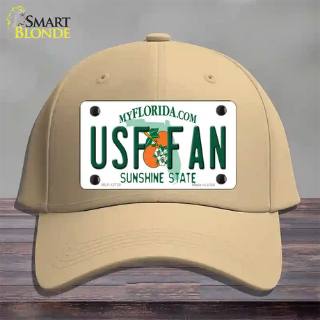 USF Fan Novelty License Plate Hat Cotton / Khaki