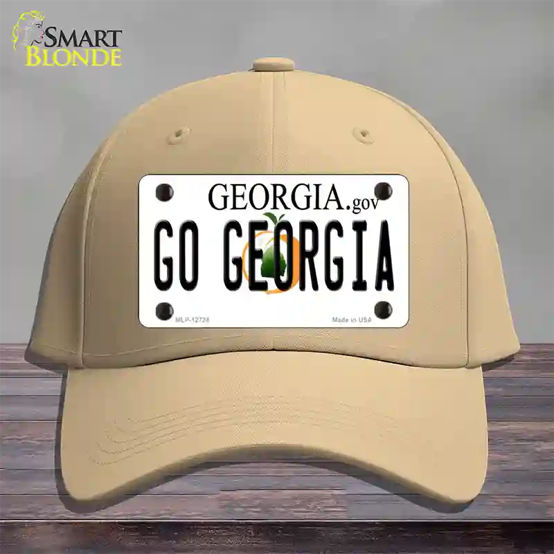 Go Georgia Novelty License Plate Hat Cotton / Khaki